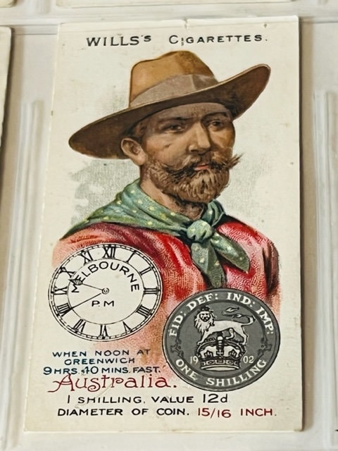 wills cigarette advertisement Wills Time Money Cigarette Tobacco Trading Card 1908 WD Bristol HO  Australia Vtg