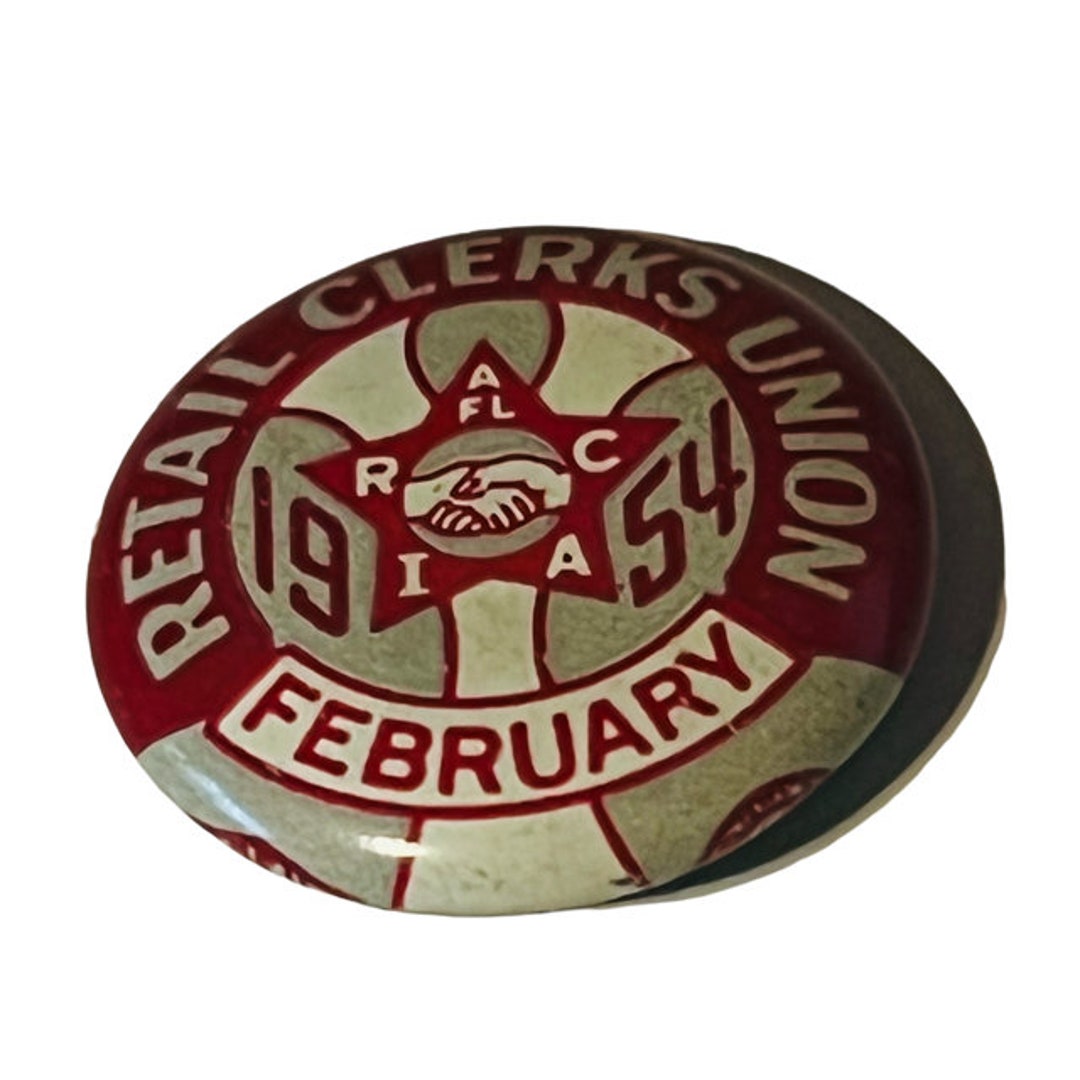 Equity Union Button Pin Retail Clerk Trade Union Pin Button Pinback Bastian Bros Vtg 1954 ...