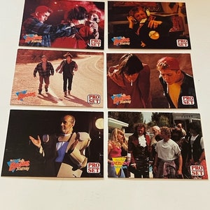 Excelente aventura de Bill e Ted Bogus Journey lote cartas colecionáveis 1991 Pro Set vintage Keanu Reeves George Carlin arte efêmera vtg mista 1