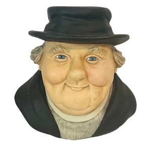 Bosson Legend Chalkware Face Bust Figurine Wall England 1995 Parson Clergy AC5