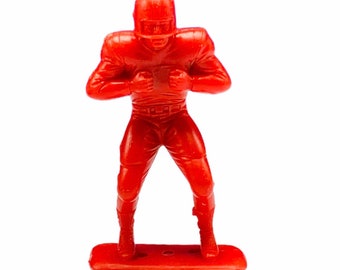 LOUIS MARX FOOTBALL 1969 vintage plastic molded action figure collectible 4 inch 4" toy sports memorabilia Red Blocker guard lineman
