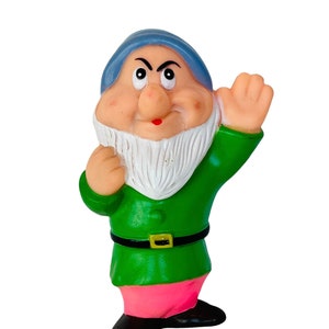 Walt Disney toy figure squeaky Snow White Seven 7 Dwarfs figurine Grumpy Bashful