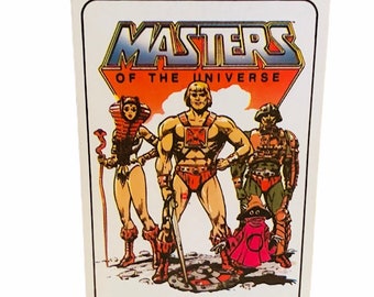 MASTERS UNIVERSE CALENDAR 1986 Mattel He-Man She-Ra Skeletor card action figure toy art paper ephemera cartoon Hordak Teela Man at Arms Orko