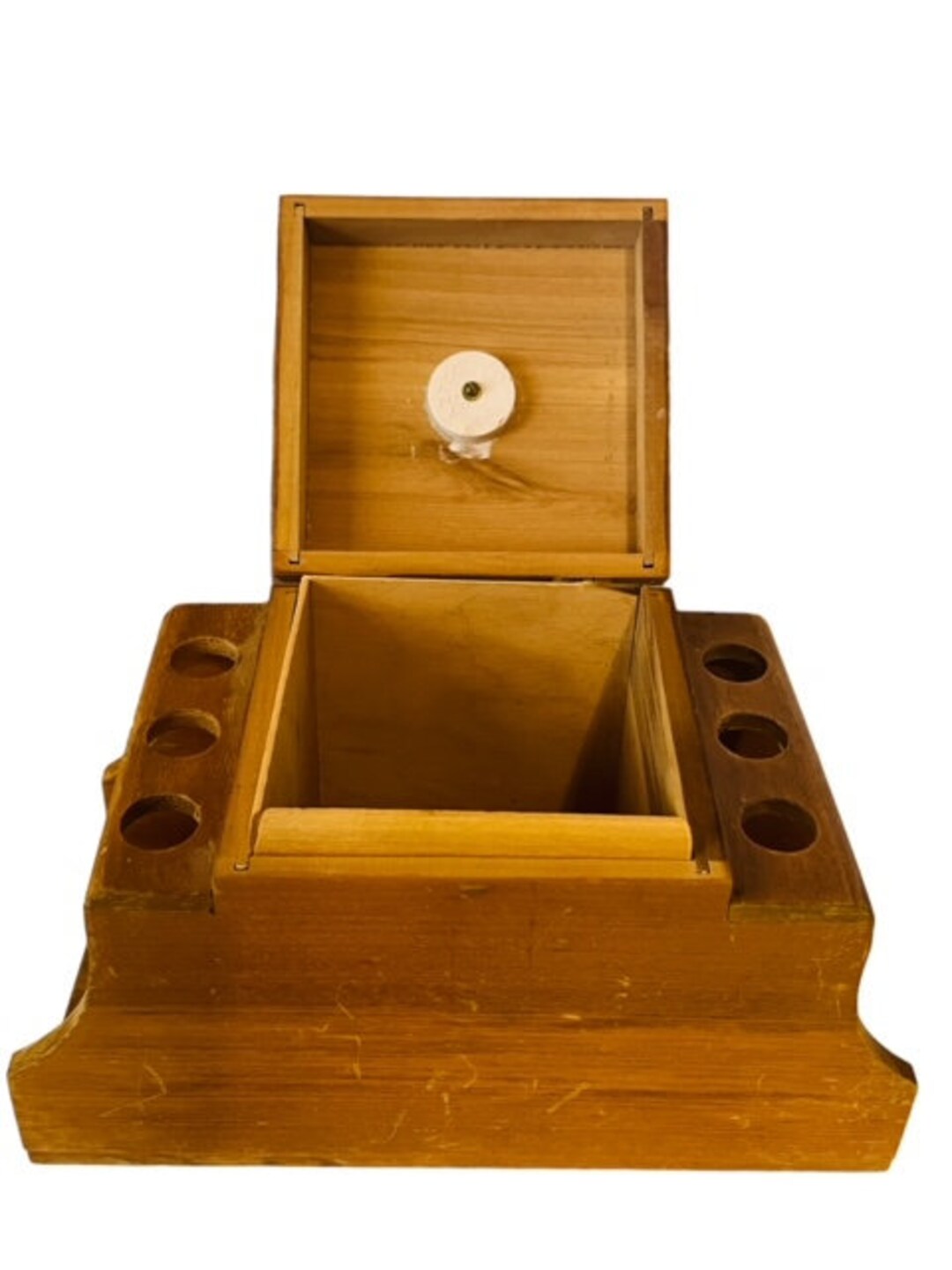 Briar Estate Pipe Display Case Holder Wood England Vtg Grabow Antique