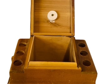 Briar Estate Pipe Display case holder wood England vtg grabow antique humidor UK