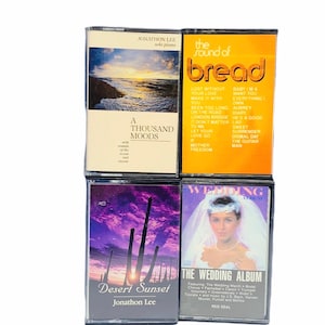 Cassette tapes music song album hits vtg set vintage pop rock roll classical sound effects mix lot 4 wedding bread jonathon lee desert sun