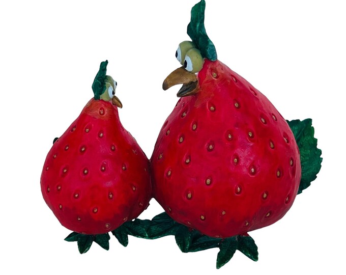 Home Grown Enesco Figurine Fruit Vegetable Anthropomorphic Strawberry Chicken Etsy