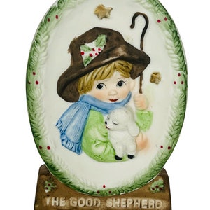 Precious Moments ORIGINAL JASCO Figurine 1978 Porcelain Cameo Good Shepherd lamb