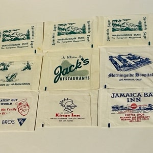 Sugar Packet Ephemera Advertising Ad 1960s California Hotel LOT 9 Jack King SF3