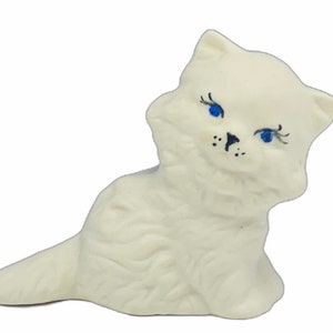 CAT KITTEN FIGURINE vintage milk porcelain white sculpture statue home decor miniature collectible hagen renaker