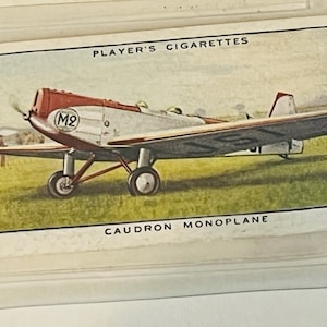 Airplane Tobacco Trading Card John Player Sons Aeroplane Caudron Monoplane civil