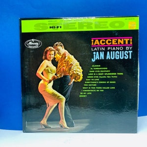 VINYL RECORD VINTAGE 33 rpm music album lp vtg cover sleeve mcm 12 inch 12&quot; Accent latin Piano Jan August