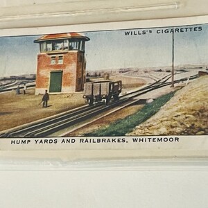 Tarjeta de ferrocarril Equipo ferroviario de tren 1938 HO Wills Imperial Hump Yard Whitemoor