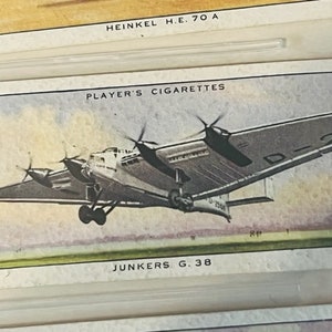 Airplane Tobacco Trading Card John Players Sons Aeroplane Civil Junkers G-38 jet