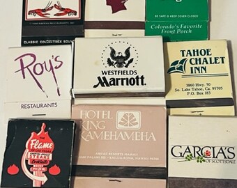 Match Holder matchbook vtg publicidad LOT M31 Pappadeaux Tahoe Flame Garcias NV