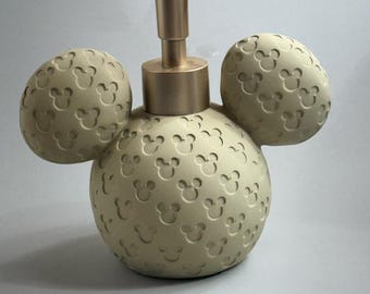 Dispensador de jabón vintage de Walt Disney con orejas de Mickey Mouse y bomba de loción Jay Franco Bath