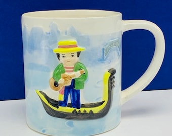 Walt Disney Mickey Mouse taza taza de cristalería disneyland tienda mundial vintage vtg Es un pequeño mundo grabado en barco de los años 60 paseo parque temático