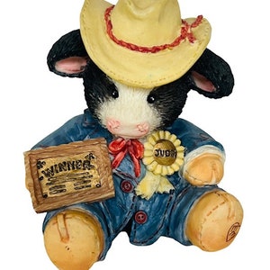 Marys Moo Moos Cow Figurine Enesco Anthropomorphic vtg Prime Choice Winner award
