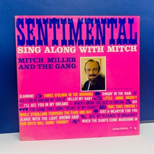 VINYL RECORD VINTAGE 33 rpm music album lp vtg cover sleeve mcm Mitch Miller sing along sentimental