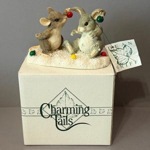 Vintage Charming Tails Figurine Mouse Fitz Floyd Christmas Decorating Einky Gift
