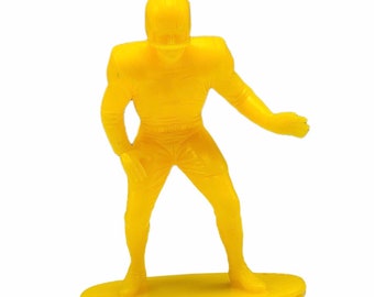 LOUIS MARX FOOTBALL 1969 vintage plastic molded action figure collectible 4 inch 4" toy sports memorabilia yellow Safety