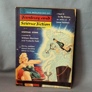 Vintage Science Fiction Fantasy Paperback Book Magazine Sci Fi Space 1957 Bones