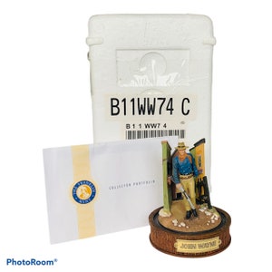 Franklin Mint John Wayne Limited Edition dome sculpture statue figurine NIB box cowboy western horse True Grit gift decor us9