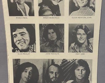 Vintage print advertentie 1980 reclame 11 x 8 film voor het inlijsten van Elvis Travolta Bee Gees