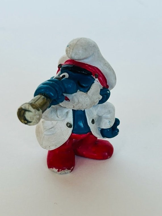 Figurine Schtroumpf Schleich Rugby Casque Blanc 1980 – Collection BD Vintage