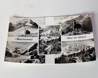 ANTIQUE POSTCARD EPHEMERA post card paper collectible souvenir divided back unposted vintage Paris France mer de glace montenvers