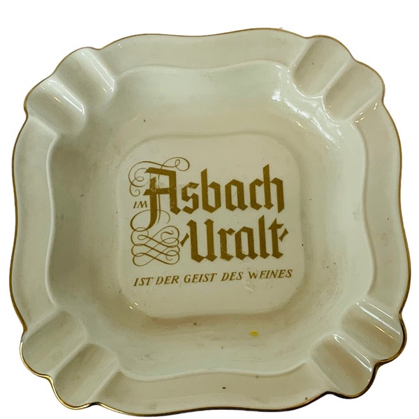 Ashtray Hotel Motel Vintage Advertising Tobacciana West Germany W ash tray smoking pipe cigarette Friedrich Bavaria Thomas Asbach Uralt