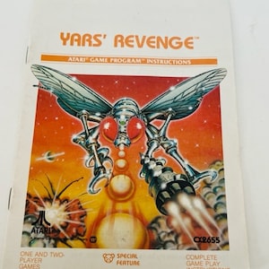 Yars Revenge Atari 5200 video game vtg manual 2600 instructions arcade special image 1