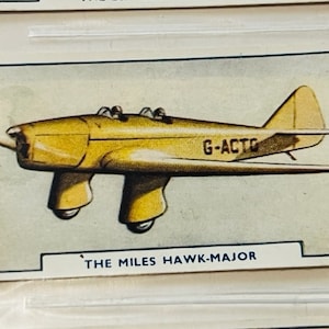 Cartão colecionável de tabaco de avião Godfrey Phillips Aeronave Miles Hawk Avião principal