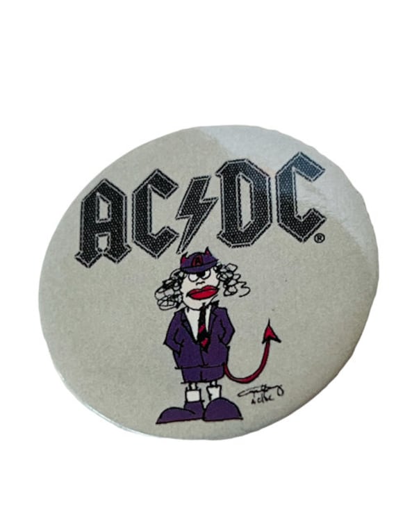 AC/DC Pinback vtg Concert memorabilia Pin Button A