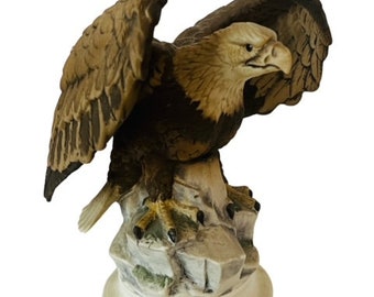 Lefton American Bald Eagle Figurine Porcelain Sculpture Japan antique vtg nest