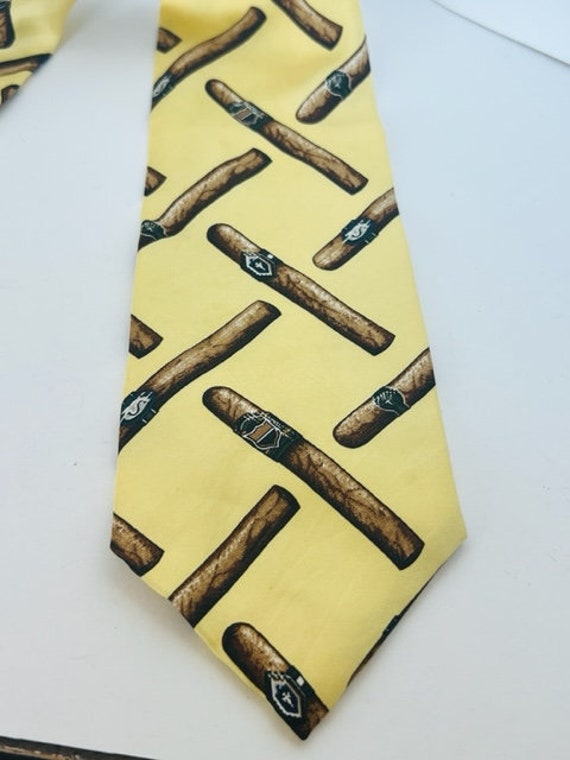 Necktie vtg Mens Tie silk 56" Prestige cigar smok… - image 2