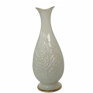 Lenox Flower Vase vintage retired limited edition gold porcelain kitchen figurine decor gift sculpture floral