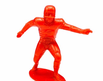 LOUIS MARX FOOTBALL 1969 vintage plastic molded action figure collectible 4 inch 4" toy sports memorabilia Red linebacker