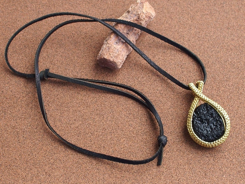 Pendant of Flat Tektite in the rough