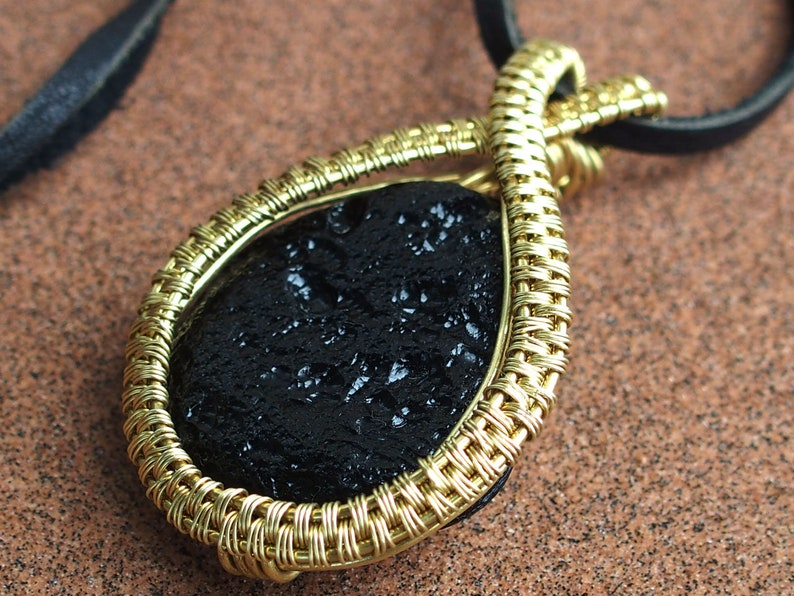 Pendant of Flat Tektite in the rough