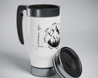 Not All Who Wander Are Lost Stainless Steel Travel Mug with Handle, 14oz
