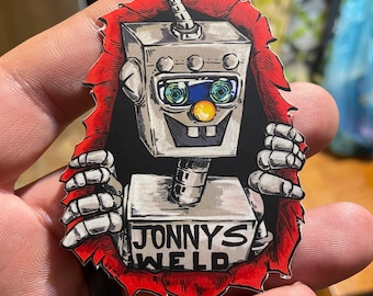 RIPper New JonnySWeld Robot design sticker. Free shipping in USA.