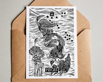CARTE D'ANNIVERSAIRE POISSON imprimable, Carte imprimable, Téléchargement instantané, Impression Poissons, Illustration - 6,5 x 4,5 - Intérieur vierge