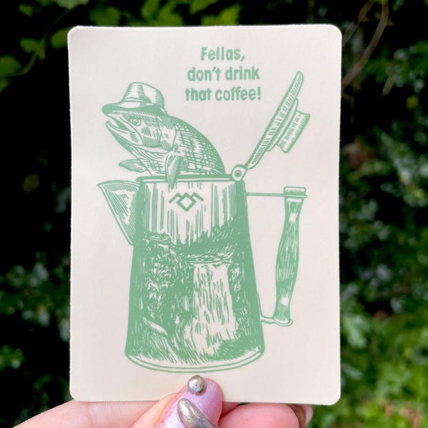 Fish in Percolator Sticker, Twin Peaks, Sticker, Vinyl, Pete Martell,
