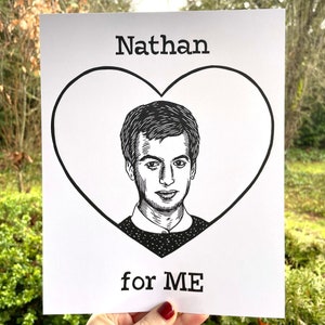 NATHAN FIELDER PRINT, Nathan for You, Nathan for Me, Nathan for you art, the Rehearsal, Nathan Fielder art, linocut, printmaking, art print