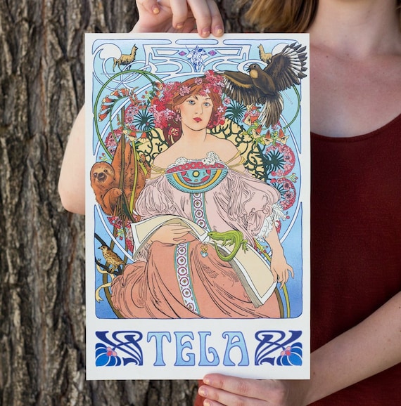 TELA PHISH PRINT, Tela Print, Alphonse Mucha Print, Phish Art, Phish Poster, Phanart