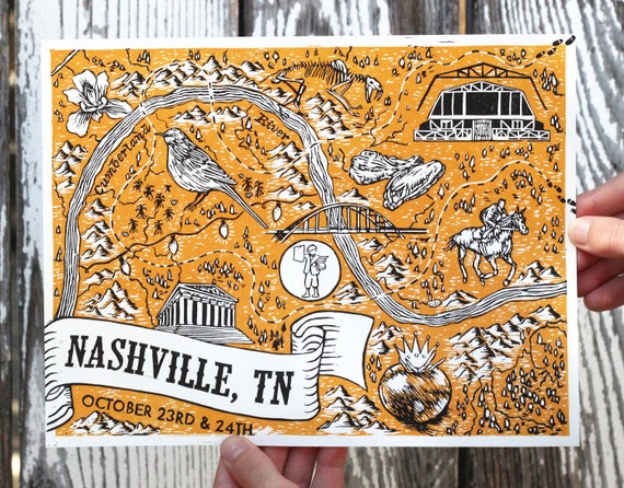 NASHVILLE PHISH PRINT, Phish poster, Phish print, Phish Art, Tennessee, Phan Art