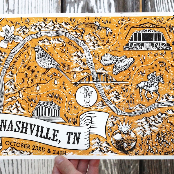 Nashville Poster Etsy