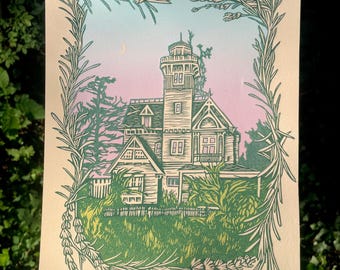 PRAKTISCHE MAGISCHE PRINT, praktische magie, praktisch magisch huis, praktische magische kunst, linosnede, print, kunst aan de muur, interieur, kunst