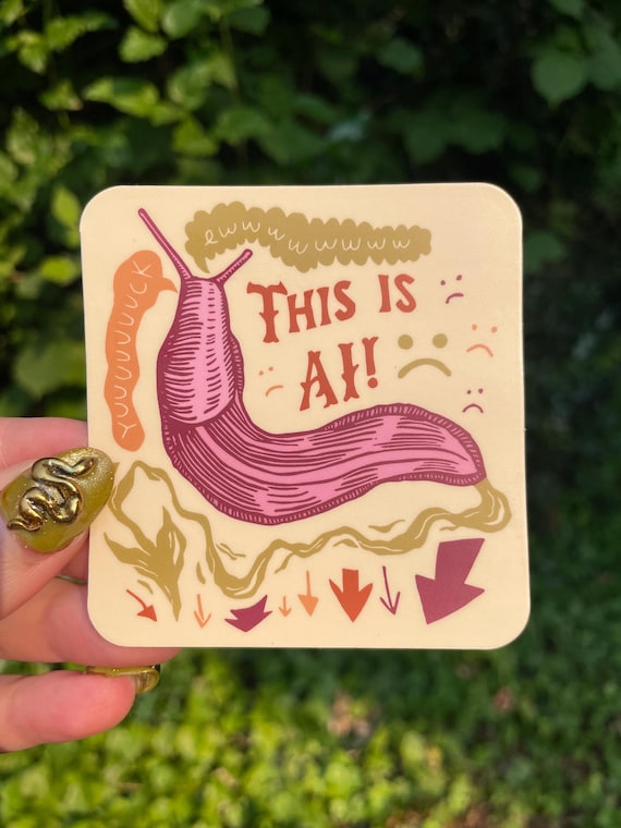 ANTI AI STICKER, ai, slug, anti ai, vinyl sticker, sticker, fuck ai